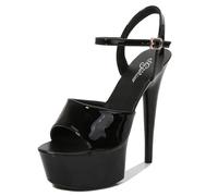 Sandales à talon compensé pour femme - Tendance - Sexy - Habillées - Été 2025 - Y2K - Décontractée - Printemps 2025 - Sandales à talons pour femme, Noir , 39 EU