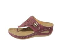 Sandales à talon compensé pour femme - Tongs pour femme - Sandales de plage - Pour l'intérieur et l'extérieur - Respirantes - Sandales de trekking à l'arrière ouvertes - Tongs orthopédiques