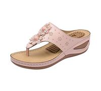 Sandales à Talon Été,Chaussure Compensee Femmes,Soutien Voûte Plantaire Une Marche Compensée Fonction Massage Plate Forme,Claquettes Semelle Grande Adhérence Vacances