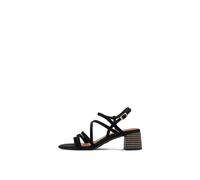 Tamaris Sandales femme 28211-42 à talon bloc en cuir à lanières Noir Taille 40