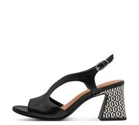 Tamaris Sandale femme à talon bloc en cuir noir Taille 39
