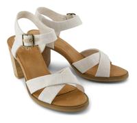 TOMS Femme Majorca Ankle Strap Sandale à Talon, Teinture Naturelle pour Fil, 36.5 EU