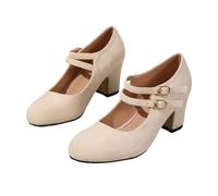 Sandales à talon pour femme - Élégantes - Talons hauts avec double sangle - Pointe fermée - Chaussures d'été confortables pour le bureau, la fête de la bière, le mariage, la danse