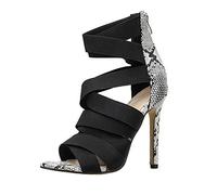 Sandales à Talons Aiguilles pour Femmes Sangle croisée à la cheville Sexy Sandales Habillées Chaussures de plage Sangle de cheville Lanière Élastique Sandales à Talons Hauts pour Femmes