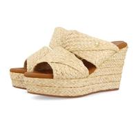 Sandales À Talons COMPENSÉS en Cuir DE Couleur Mule en Rafia pour Femme FRAZZANO