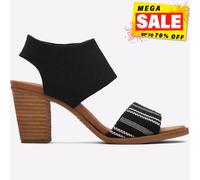 Toms Femmes Majorca Découpe Ouvert Orteil Confort Talon Sandale Noir