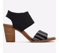 Toms Femmes Majorca Découpe Ouvert Orteil Confort Talon Sandale Noir
