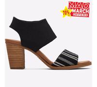 Toms Femmes Majorca Découpe Ouvert Orteil Confort Talon Sandale Noir