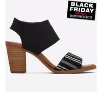 Toms Femmes Majorca Découpe Ouvert Orteil Confort Talon Sandale Noir