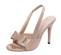 Sandales à talons hauts à bout ouvert pour femme - Sandales à talon ouvert - Sandales à bout ouvert - Dos nu - Sandales respirantes avec boucle de cheville réglable - Chaussures d'été confortables et