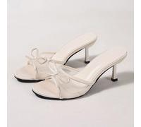 Sandales à talons hauts à bout ouvert respirantes en maille pour femmes, mules élégantes à talon fin avec nœud papillon, nouvelles arrivées versailles d'été CN35,CN36,CN37,CN38,CN39,CN40,CN41,CN42Unic