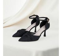 Sandales à talons hauts à bout pointu avec de fausses perles, style bout fermé, boucle de sangle, strass, design ajouré et talons fins. Nouveau style 2025 pour femmes CN34,CN35,CN36,CN37,CN38,CN39,CN4