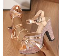 Sandales à talons hauts à la mode printemps 2025 avec plateforme imperméable, chaussures à talons hauts polyvalentes et sexy à bout carré, talons aiguilles pour mannequins et défilés EUR35,EUR36,EUR37