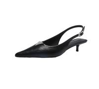 Sandales à Talons Hauts avec Boucle en Triangle et lanière en Un Mot Baotou à tête Pointue et à Talons Hauts Tempérament de la célébrité 3.5cm de Talons Hauts Confortables