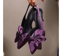 Sandales à talons hauts avec nœud papillon et bout pointu pour femmes, bride de cheville ajourée, talons hauts élégants, printemps/été, talons chatons EUR35,EUR36,EUR37,EUR38,EUR39,EUR40,EUR41,EUR42Un