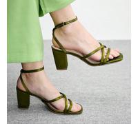 Sandales à talons hauts avec sangle verte élégantes, convenant pour la saison de remise des diplômes, les tenues de danse, l'élégance estivale, les loisirs de base et les déplacements professionnels. 