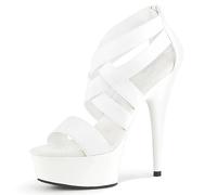 Sandales à Talons Hauts pour Femmes - 15CM Stiletto Open-Toe Roman Gladiator Style - pour Mariages, fête, boîte de Nuit, Bureau,Blanc,35 EU