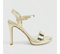 Sandales à talons hauts pour femmes, mode d'été, avec bande scintillante, bout rond, pour fêtes et mariages EUR36,EUR37,EUR38,EUR39,EUR40,EUR41Unicolore