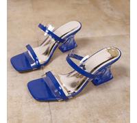 Sandales à talons hauts transparentes de couleur vive à la mode pour femmes, sandales à talons hauts pour l'extérieur CN36,CN37,CN38,CN39,CN40,CN41,CN42,CN43Blocs de couleur