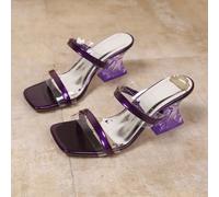 Sandales à talons hauts transparentes de couleur vive à la mode pour femmes, sandales à talons hauts pour l'extérieur CN36,CN37,CN38,CN39,CN40,CN41,CN42,CN43Blocs de couleur