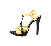 Sandales à Talons Iolanda fabriquées en Italie., Noir/Jaune, 39 EU