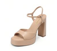 Sandales à talons pour femmes Points fortsSemelle : CaoutchoucTige : SimilicuirDoublure : SynthétiqueFermeture : BoucleÀ propos de cet articleDoux et résistant : Le similicuir PU imitation peau de mou
