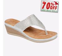 Cipriata Sandra Femmes Décontracté Robe Mode Été Strass Compensé Sandales Argent