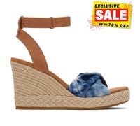 Sandales À Talons Wedge Marisela Pour Femmes Navy De Plage D'été