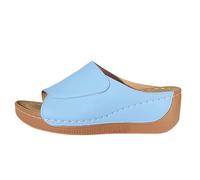Sandales antidérapantes pour femme - Motif poisson - Bouche décontractée - Pantoufles tendance - Chaussures de plage - Tongs - Bout ouvert - Sandales de sport, bleu, 38 EU