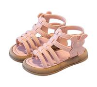 Sandales antidérapantes style romain pour fille - Motif lapin mignon - Bout ouvert - Chaussures d'été - Fermeture rapide - Légères - Confortables - Large largeur - Chaussures d'école pour la plage et