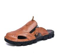 Sandales Baotou pour hommes, chaussures de plage creuses extérieures pour hommes, sandales à coutures grandes tailles, pantoufles confortable pour marcher