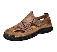 Sandales basses élégantes en caoutchouc pour homme, ouvertes, respirantes, antidérapantes, pour la plage, les voyages, marron, décontractées, souples, pour la marche, les vacances, Kaki, 45 EU