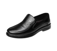 Sandales basses en cuir pour homme - Sandales d'été décontractées, confortables, respirantes, antidérapantes, chaussures de travail, légères, semelle souple, noires, pantoufles de marche pour mariage