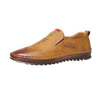 Sandales basses en cuir pour homme - Sandales d'été décontractées pour le travail - Légères et confortables - Respirantes - Antidérapantes - Élégantes - Semelle souple - Noires - Pour marcher