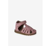 Sandales bébé cuir à scratchs fermées rose 23