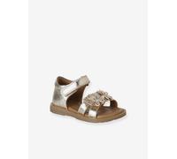 Sandales bébé cuir scratchées or 21