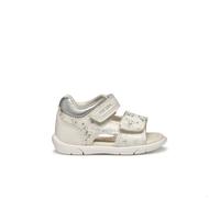 Geox Sandale bébé fille B Sandal Zapito Girl – Blanc/Argent