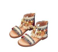 Sandales Bebe Mixte garçon Fille été Confortable Sandales Romaines pour Enfants à Semelles Souples et Style Ethnique pour l'été