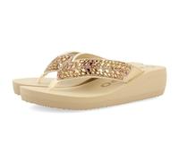 Sandales Beiges avec Semelle COMPENSÉE ET Ornements DE Strass pour Femme Devices
