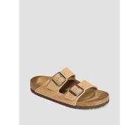 Sandales Beiges Pour Femmes Birkenstock Arizona Suede Embossed Narrow 1027066-ednb