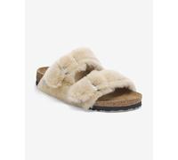 Sandales Birkenstock Arizona Shearling étroites beige femme - 38