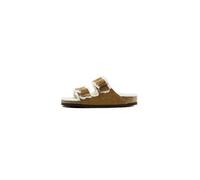 Sandales Birkenstock Arizona Vl Mink Lammfell - Marron/Blanc - Homme - Lit de pied anatomique en liège et latex 43