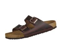 Sandales Birkenstock Arizona WB en cuir nubuck huilé pour hommes et femmes - Marron - Fabriqué en Allemagne 40