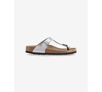 Sandales Birkenstock Gizeh Birko-Flor argenté largeur étroite femme - 37