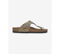 Sandales Birkenstock Gizeh Rivet Cuir Velours Étroit marron femme - 40