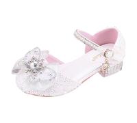 Sandales blanches à talons hauts en cristal pour petite scène Performance, Blanc., 31.5 EU