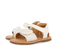 Sandales Blanches en Cuir avec Empeigne TRESSÉE ET Fermeture RÉGLABLE pour BÉBÉ Athena