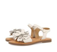 SANDALES BLANCHES EN CUIR AVEC ORNEMENT DE FLEURS POUR FILLE ET GARÇON CRES