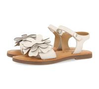 SANDALES BLANCHES EN CUIR AVEC ORNEMENT DE FLEURS POUR FILLE ET GARÇON CRES