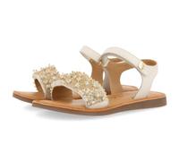 SANDALES BLANCHES EN CUIR AVEC ORNEMENTS DE PERLES POUR FILLE ET GARÇON BLESLE